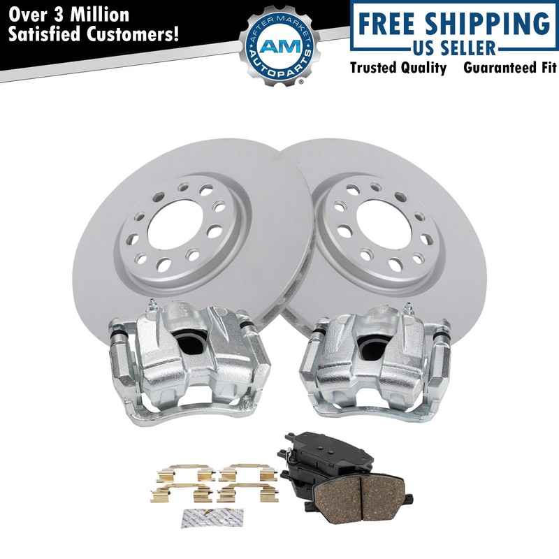 Front Brake Calipers Ceramic Pads & Rotors Fits 16-18 500X 15-18 Jeep Renegade