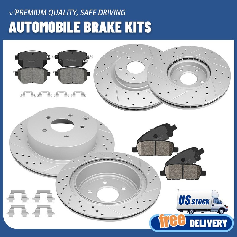 Front & Rear Drilled Rotors and Brake Pads Set for 2005 2006 2007 Nissan Murano
