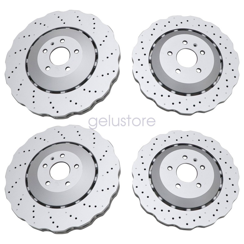 Fits For RS7 2014-2016 Front & Rear Vented Drilled Dimpled Disc Brake Rotors gallery
