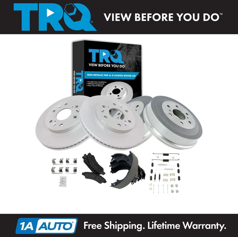 TRQ Front & Rear Brake Pad & Rotor,Shoe & Drum Kit Fits Chevrolet GMC