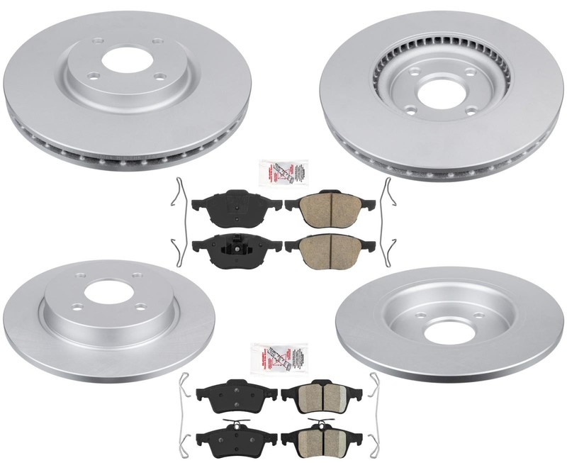 Coated Disc Brake Rotors Brake Pads for 2018 2019 2020 2022 Ford EcoSport AWD
