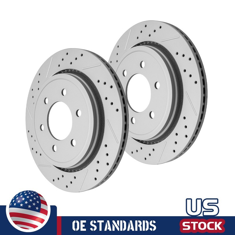 For 15 – 17 Ford F-150 Rear Drilled Disc Brake Rotors w/ Electric Parking Brake
