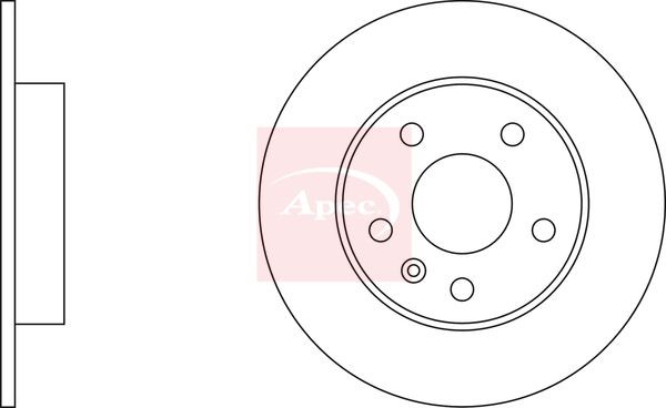 APEC DSK806 Brake Disc Solid Rear Braking Replacement Fits Opel Vauxhall gallery