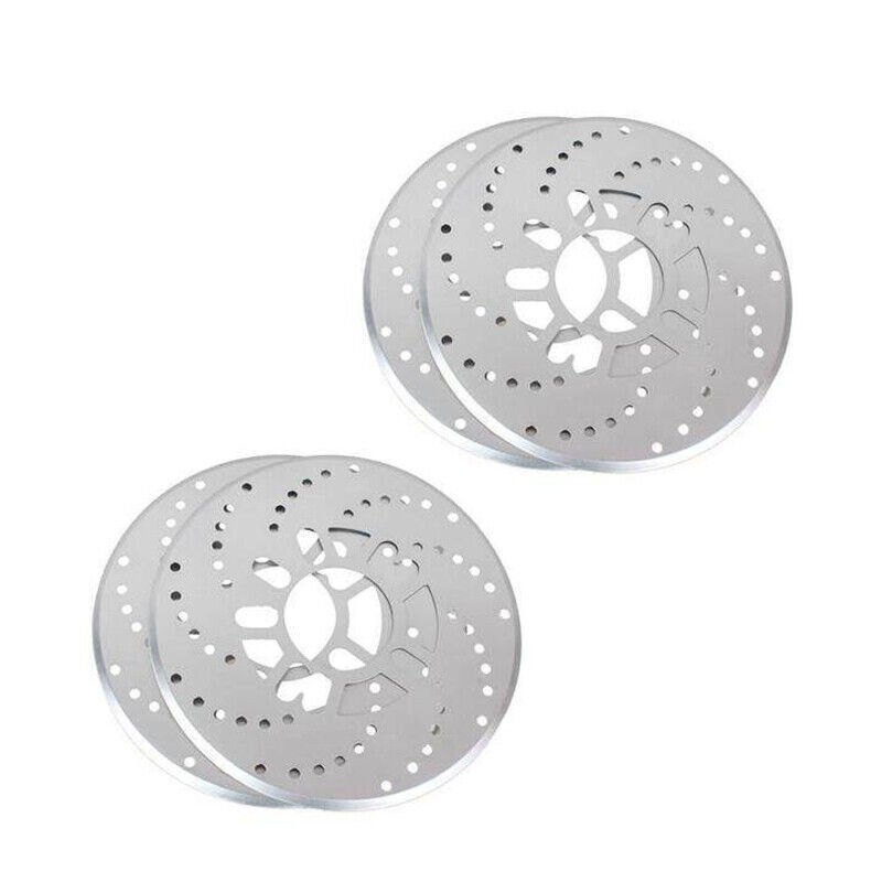 4 Pcs Silver Tone Aluminum Cross Drilled Car SUV Wheel Disc Brake Rotor Covers gallery