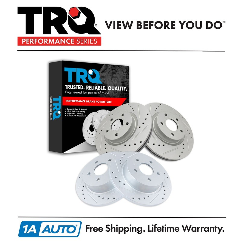 TRQ Front and Rear Brake Rotors Set For 2013-2017 Ford C-Max 2013-2016 Escape