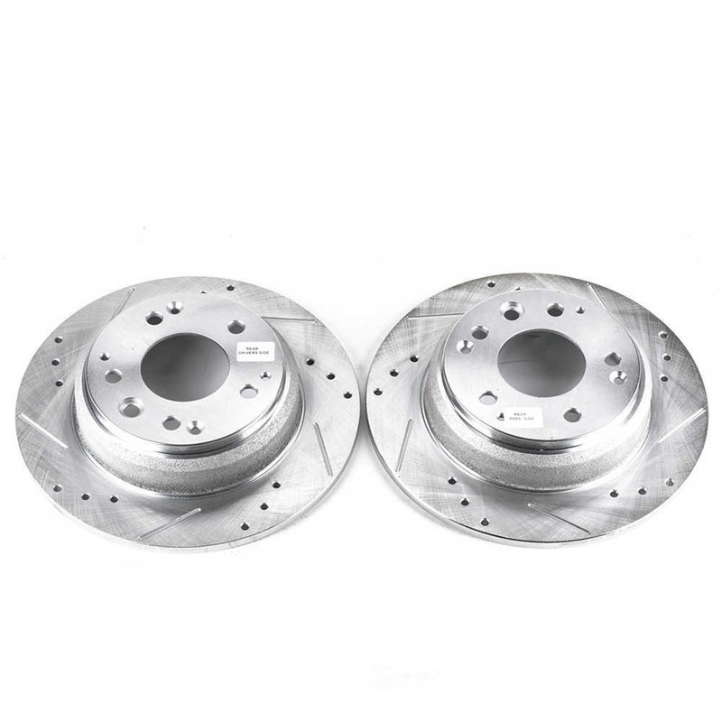 Disc Brake Rotor Set-Rear Drilled, Slotted and Zinc Plated Brake Rotor Pair