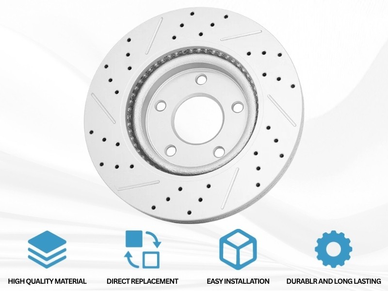 Left & Right Front Drilled Slotted Brake Rotors Set For Nissan Altima 2013-2023 gallery