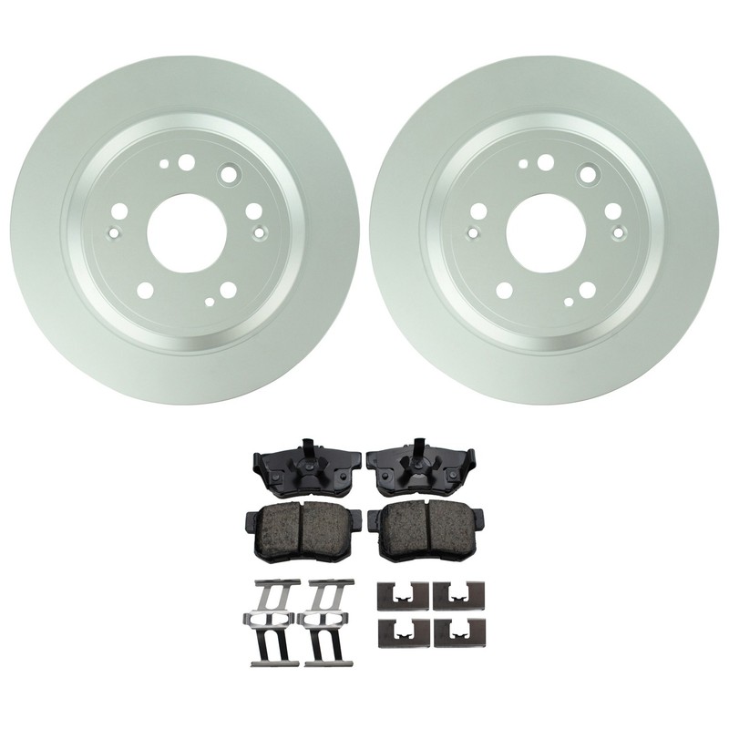 Bosch QuietCast Rear Rotors Akebono ProACT Disc Brake Pad Kit For Crosstour