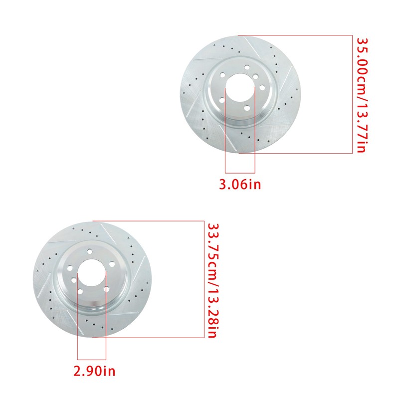 Front & Rear Drilled Brake Rotors & Brake Pads For BMW 335d 2009-2011 3.0L l6 gallery