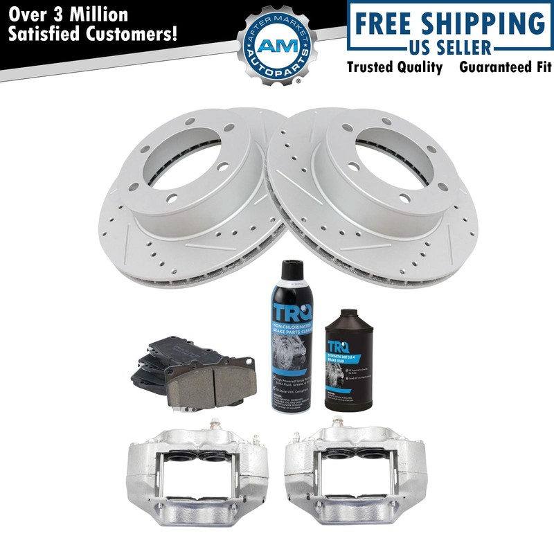 Front Brake Calipers Rotors & Ceramic Pads Fits 1999-2004 Toyota Tacoma