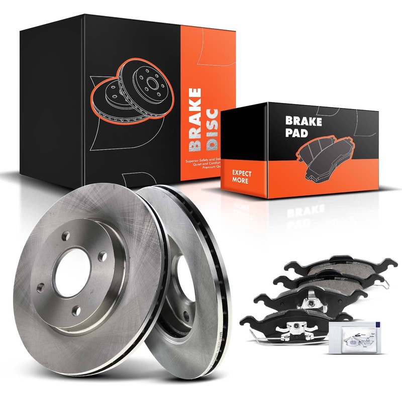 Front Disc Rotors & Ceramic Brake Pads for Ford Focus 2000 2001 2002 2003 2004