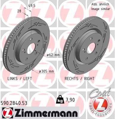 Zimmermann 590.2840.53 Brake Disc for Toyota, Toyota (FAW), Toyota (GAC)