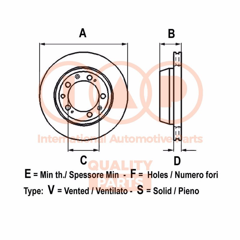 Brake disc 709-06037 IAP QUALITY PARTS for Honda