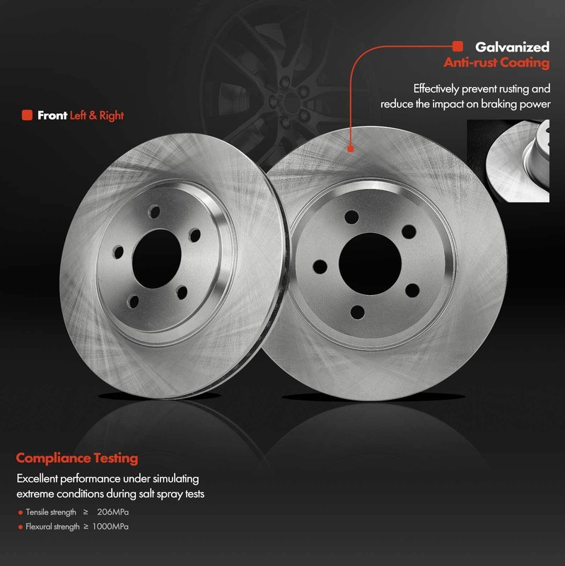 2Pcs Front Driver & Passenger Side Disc Brake Rotors for Ford Mustang 2007-2014 gallery