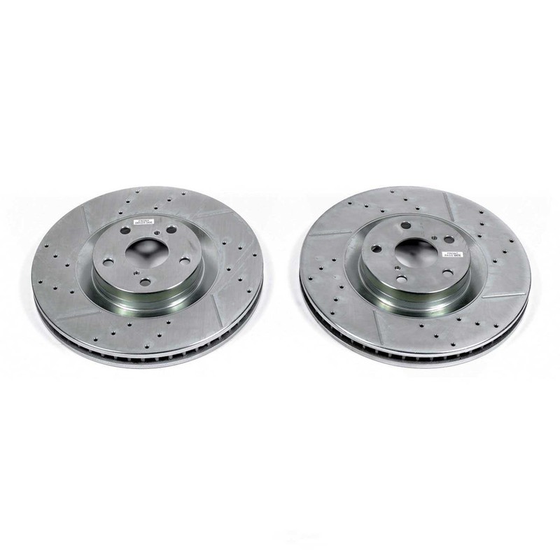 Disc Brake Rotor Set-Front Drilled, Slotted and Zinc Plated Brake Rotor Pair