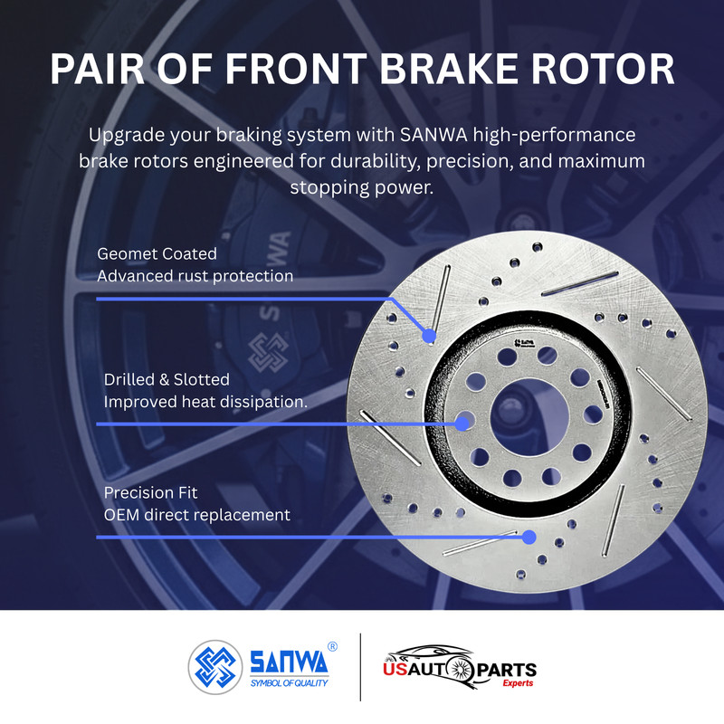 PAIR OF FRONT BRAKE ROTOR VENTED & GEOMET COATED D & S 321 mm FOR AUDI 2000-2009 gallery