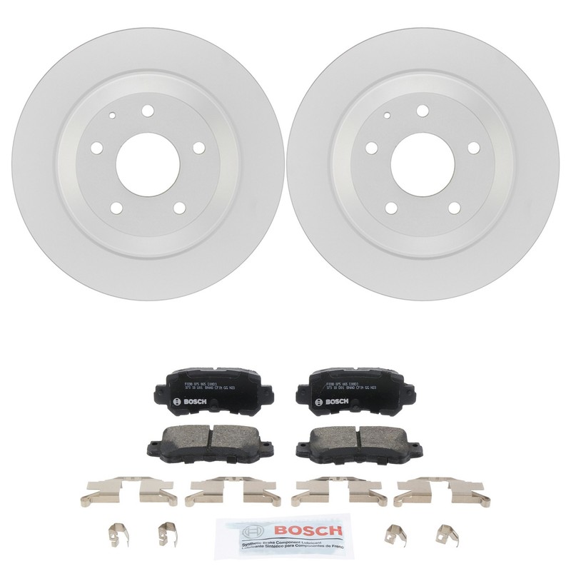 Bosch QuietCast Rear 303mm Rotors & Ceramic Disc Brake Pad Kit For Mazda CX-5