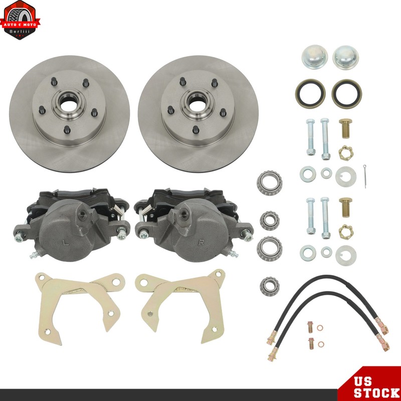 Front Disc Brake Kit For Chevy Car 1955-1957 5 on 4.75″ Bolt Pattern Natural