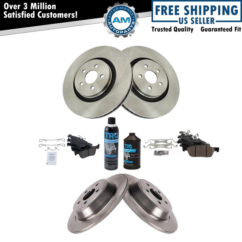 Front & Rear Ceramic Brake Pad & Rotor Kit w/Chemicals for Ford Edge