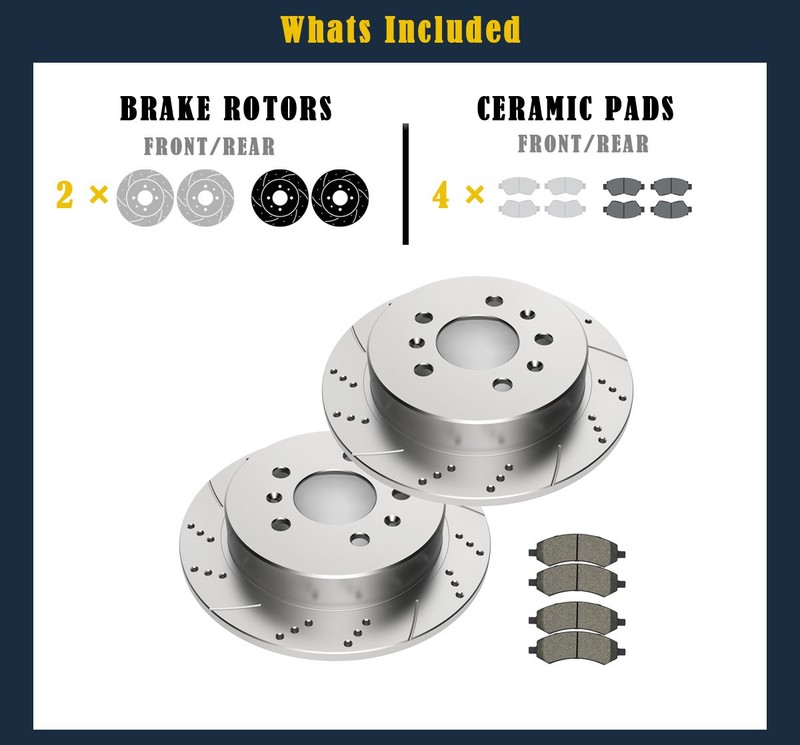 REAR Brake Rotors Pads fit for Chevrolet Monte Carlo 06-07 Impala 2010 Slotted gallery