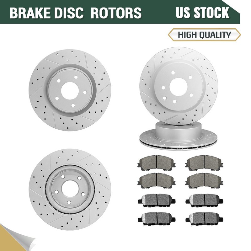 Front Rear Brake Rotors Ceramic Pads for Infiniti QX50 2023 - 2024 Nissan Z