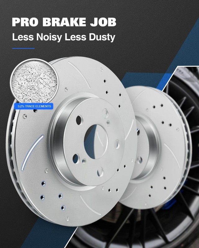 Front Drilled Slotted Brake Rotors & Ceramic Pad Kit for Subaru Outback Forester gallery