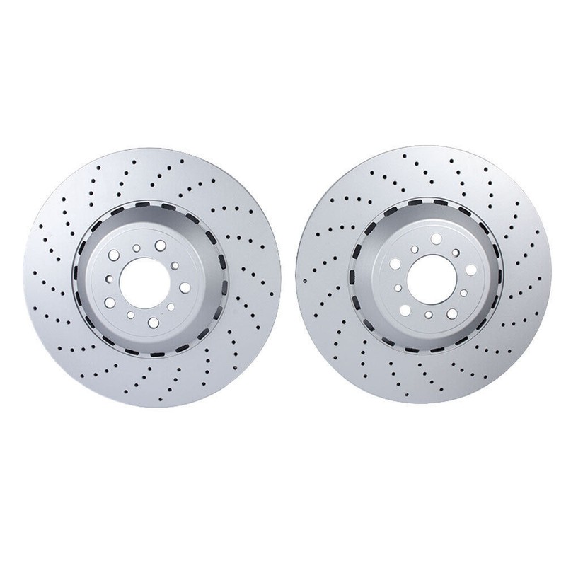 2 Front Vented & Drilled Disc Brake Rotors For BMW F10 F12 F13 M5 M6 gallery