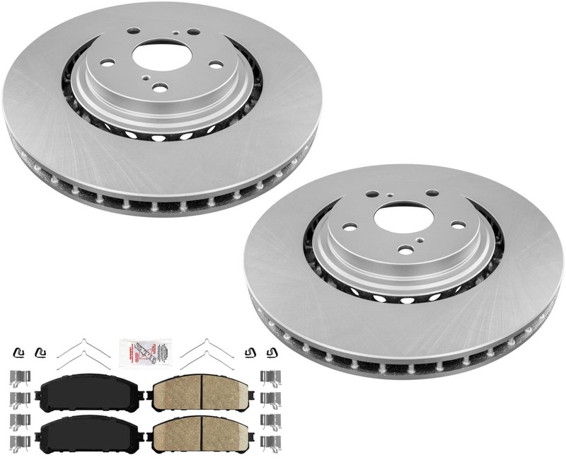 Front Coated Disc Brake Rotors Ceramic Pads Fits Lexus RX350 & RX450h 2010-2015