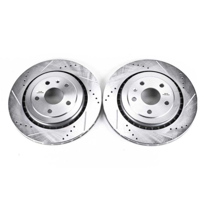 Power Stop For 16-18 Cadillac ATS Rear Evolution Drilled & Slotted Rotors – Pair