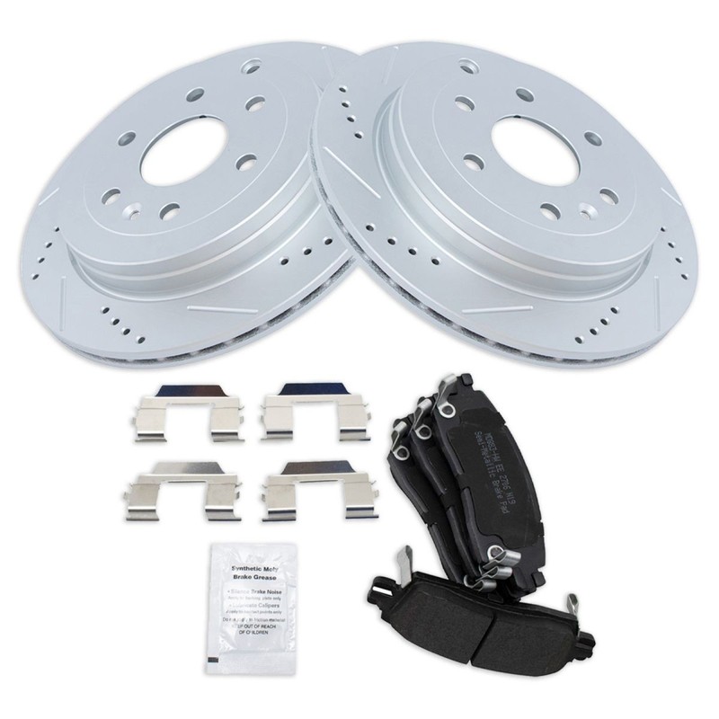 TRQ Brake Pad & Performance Rotor Kit Metallic Rear for Acadia Enclave Traverse gallery