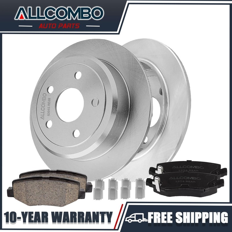 Rear Disc Brake Rotors Pads Kit for 2007 2008 2009 2010 – 2017 Jeep Wrangler