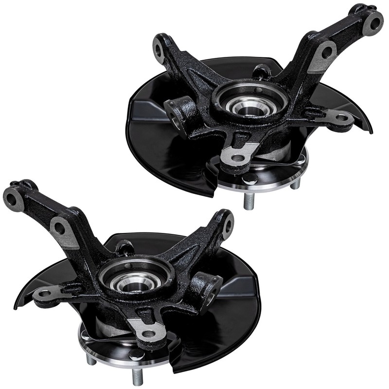 Front Steering Knuckles Hub Rotors Brake Pads Calipers for 2006-2011 Honda Civic gallery