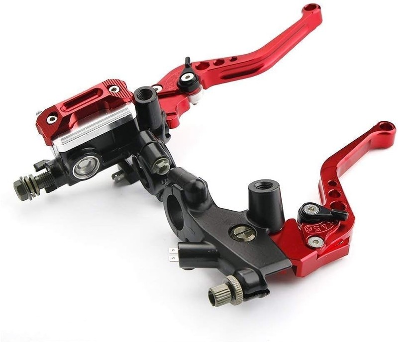 Universal 7/8" 22mm Motorcycle Brake Levers Handlebar Master Red gallery