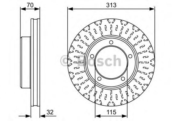 Bosch Brake Disc Single Front Diameter 313mm 115mm Vented 32mm 0986479567