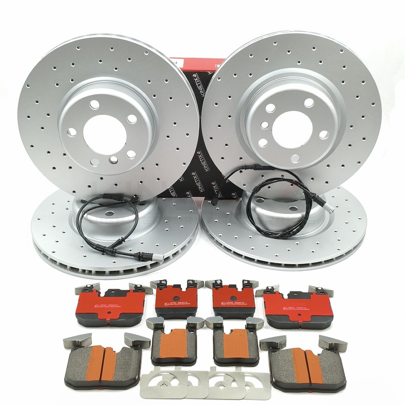 FOR BMW 420d F32 M SPORT FRONT REAR BRAKE DISCS PADS SENSORS 340mm 345mm