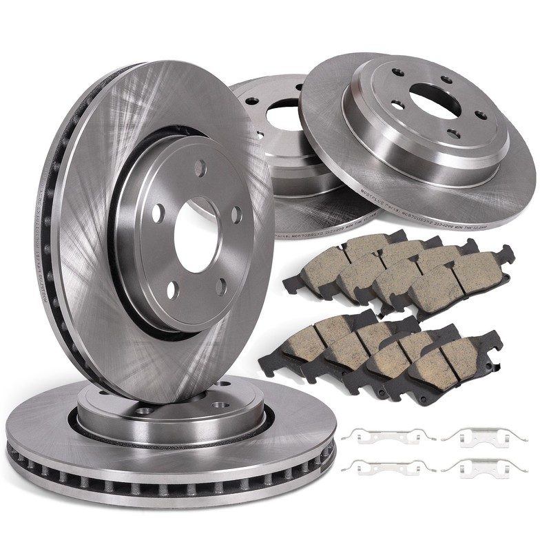 For 11-20 Dodge Durango 11-18 Jeep Grand Cherokee Front & Rear Rotors Brake Pads