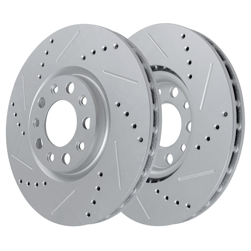 Front Rear Drilled Rotors Brake Pads for 2018 - 2023 Jeep Wrangler w/ HD Brakes gallery