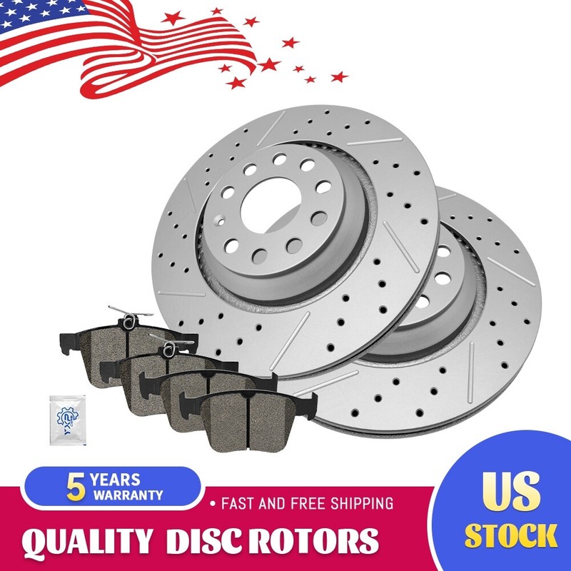 Rear Disc Rotors Ceramic Pads for 2018-2023 Volkswagen Atlas/Cross Sport Audi Q3