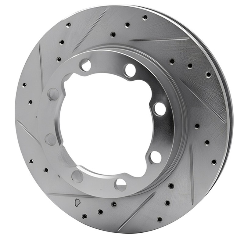 Front Drilled-Slotted Disc Brake Rotors With Pads For Chevrolet K3500 00-90 gallery