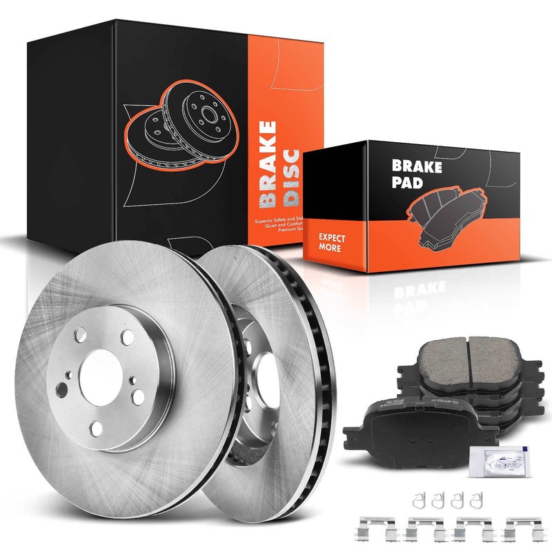Side Disc Brake Rotors and Ceramic Brake Pads for Scion tC Toyota Celica Front