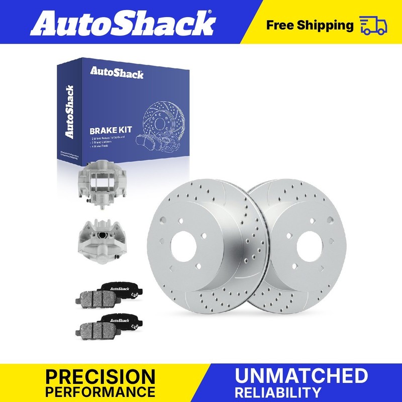 Rear Drilled Slotted Brake Rotors Ceramic Pads Calipers for INFINITI, Q60 2014