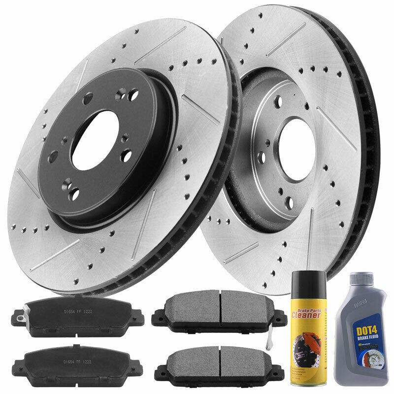 Front Brake Rotors and Ceramic Brake Pads For 2013 – 2017 Honda Accord B07 PA