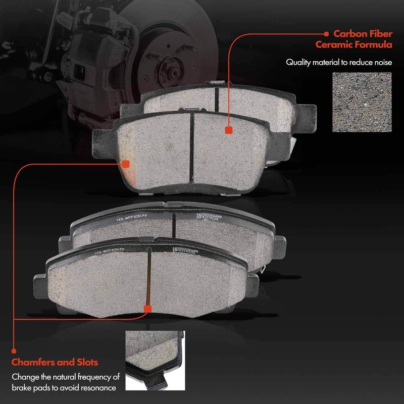 Front & Rear Side Disc Brake Rotors & Ceramic Brake Pads for Acura TL 2009-2014 gallery