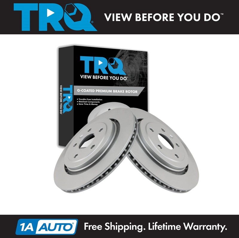 TRQ Rear Brake Rotors Set For 2016-2019 Cadillac ATS 2016-2022 Chevrolet Camaro