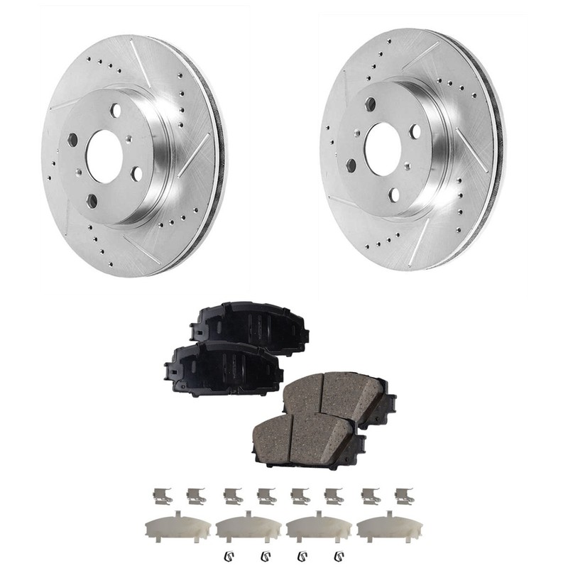 KIT-090821-440 Sure Stop 2-Wheel Set Brake Disc and Pad Kits Front for Prius C