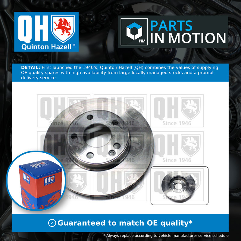 2x Brake Discs Pair Vented Front 280mm BDC6073 Quinton Hazell Set 2464210012 New