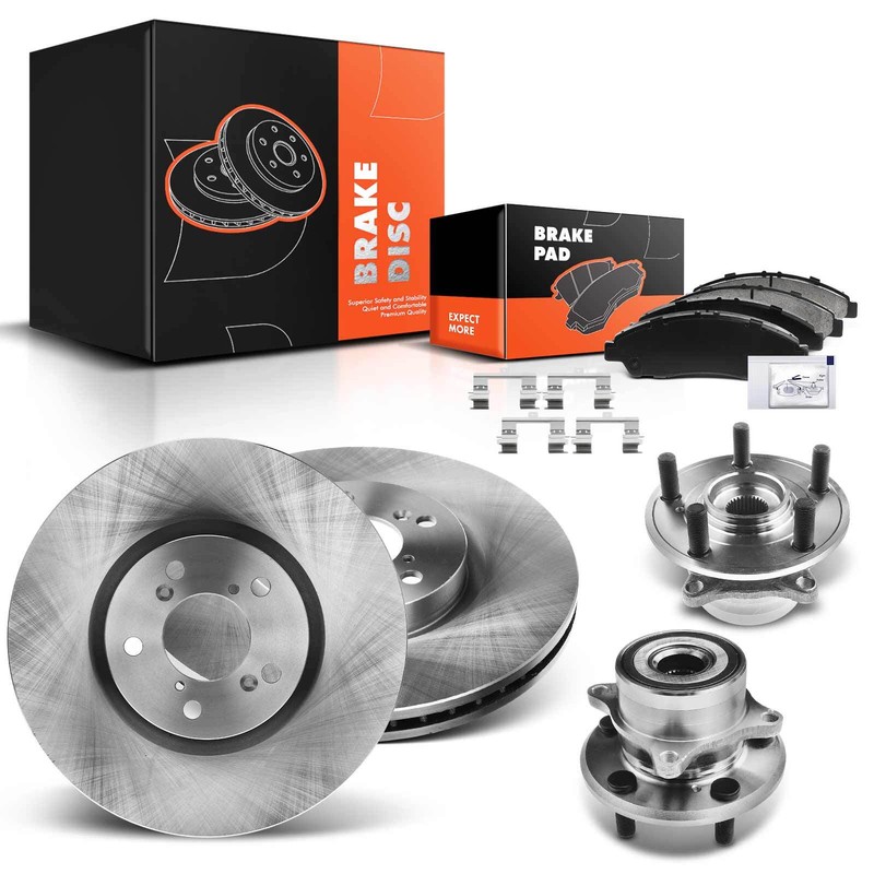 Front Brake Rotors & Ceramic Pads + Hub Bearing for Acura MDX ZDX Honda Pilot
