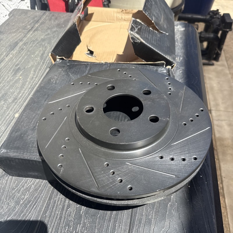 Dynamic Friction 633-45008L DFC Brake Rotor – Drilled and Slotted – Black