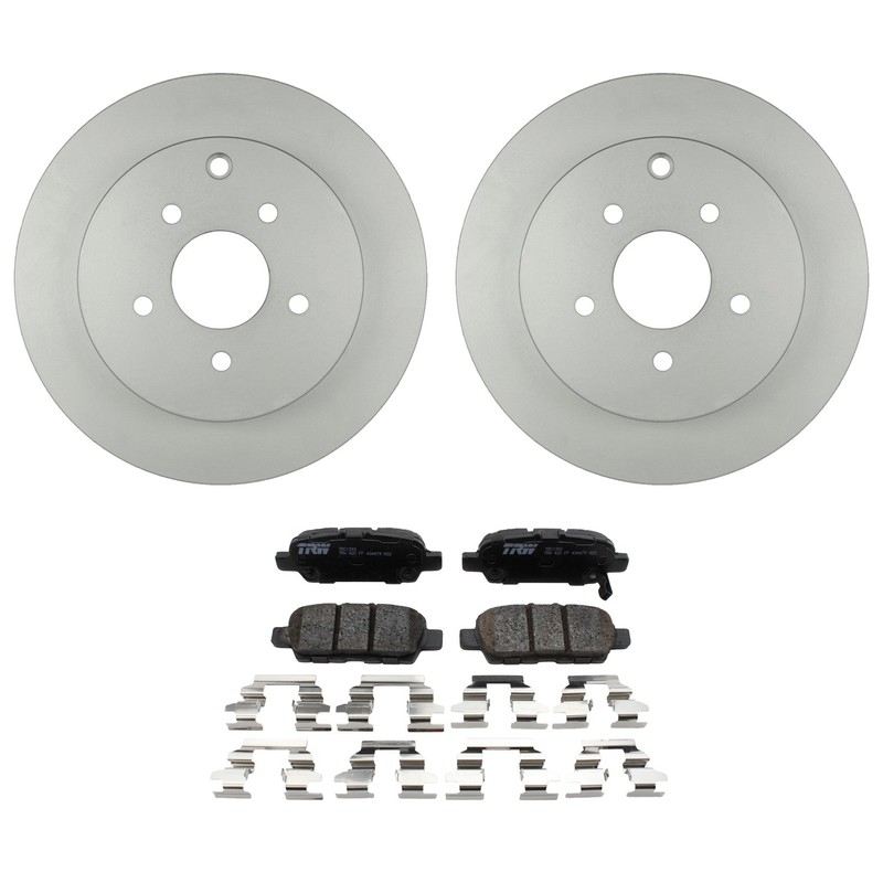 Bosch QuietCast Rear Rotors TRW Pro Ceramic Brake Pad Kit For FX35 FX37 M35h M37