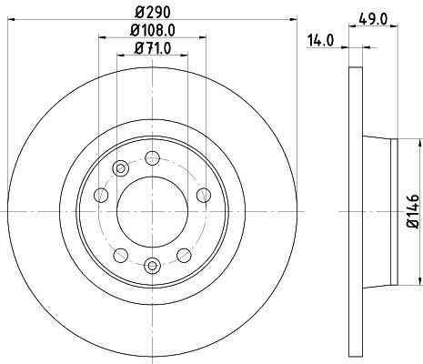 2X Mintex MDC1836 Rear Brake Discs 290mm Solid Fits Citroën Fiat Peugeot Toyota